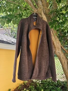 Men's Heather Brown Zip-Front Sweater Jacket Outdoor Research